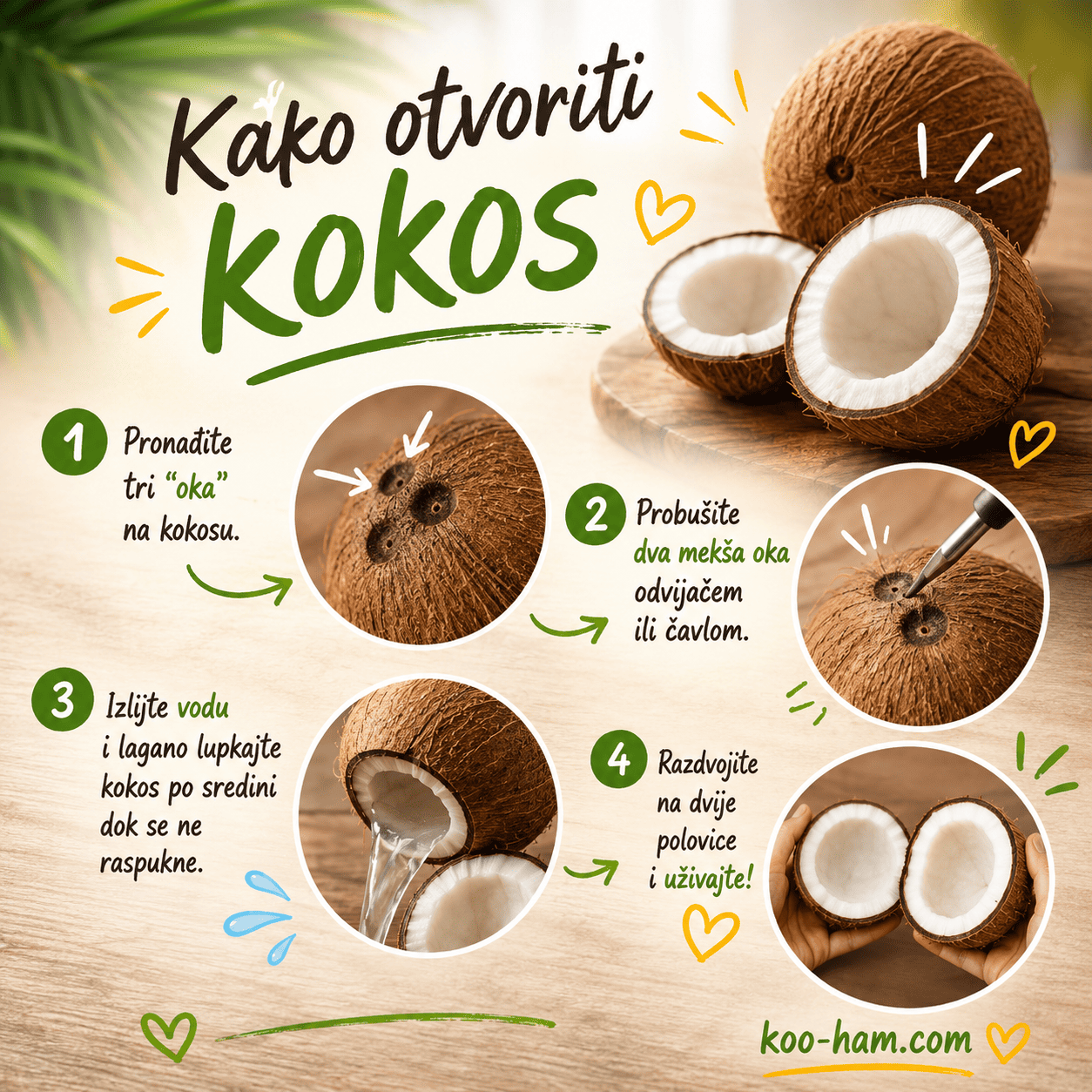 Kako otvoriti kokos